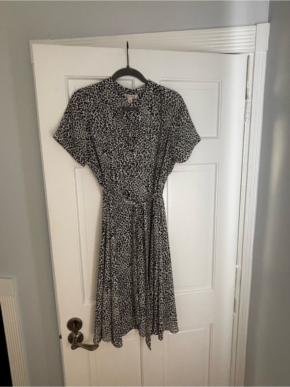 Nanette Lepore Black and White Leopard-Print Wrap Dress